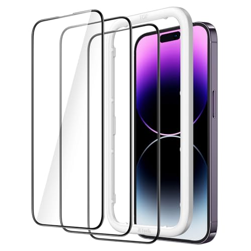 JETech iPhone 14 Pro(6.1C`p) SʕیtB KXtB  KChgt P[XɊȂ HDNA 3Zbg