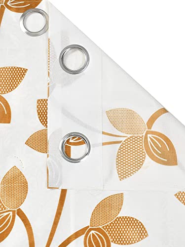 Image of Long Door Heavy Quality Print Curtains 9 Feet Long | High Tenacity Yarn Polyester Curtains | Premium Screens for Home Office | Prada for Living Room Bedroom | (Gold, 1pc)