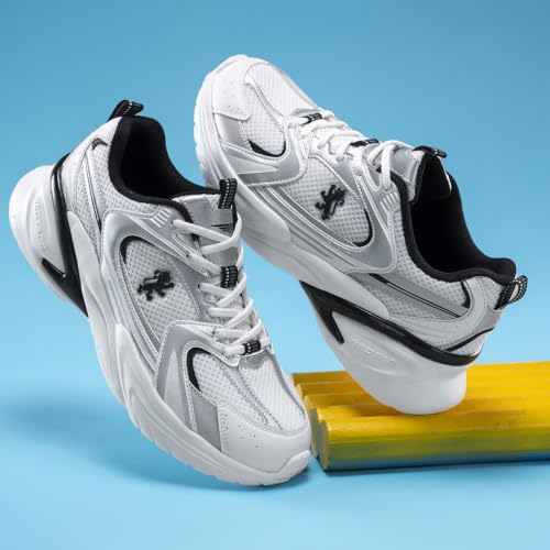 Image of Red Tape Women's Sneakers White Silver Pu Mesh Round Toe Lace-Up