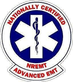 Kramer Nationally Certified Advanced EMT Reflective Decal Paramedic EMT EMS Fire Rescue (Reflective, 6")