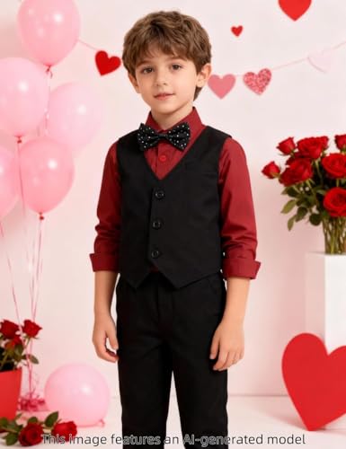 Image of A&J DESIGN 4pcs Baby & Toddler Suit, 12 Months - 5T, Shirt & Pants & Vest & Bow Tie