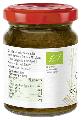 Bamboo Garden Bio Curry Paste grün, 125 g (Verpackungsdesign kann abweichen)