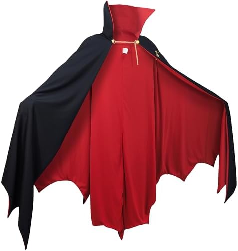 Vampire Costume Cloak with High Collar - Medieval Gothic Black an...