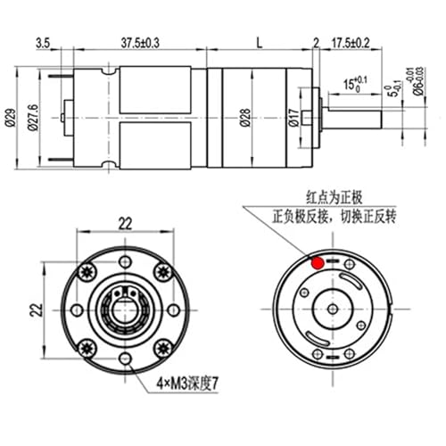 Micro-réducteur 24V PG28-385 pour motorisation domotique calme