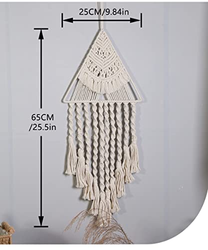 Tapiz de triángulo bohemio tejido a mano para decoración de pared 4