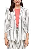 gestreift s.Oliver Damen Leichter Blazer aus Leinenmix Off-White Stripe 40
