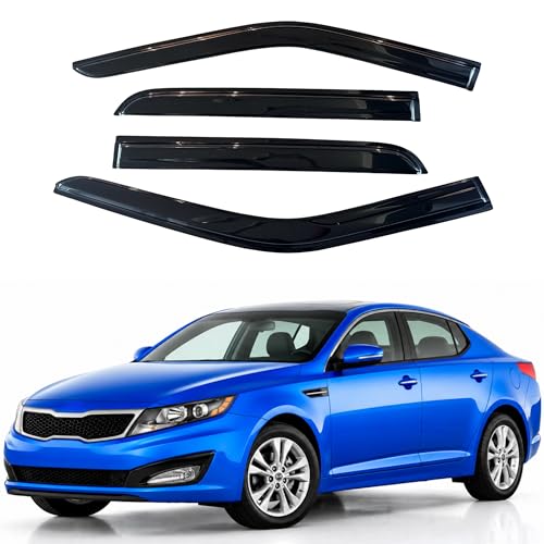 Image of IG Window Visors Fit for 2011-2015 Kia Optima, Out-Channel Rain Guards Vent Wind Deflectors 4PC, Car Accessories for 11-15 Optima