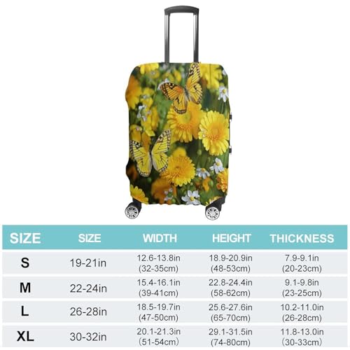 Housse de valise élastique jaune et blanche M en polyester - 2