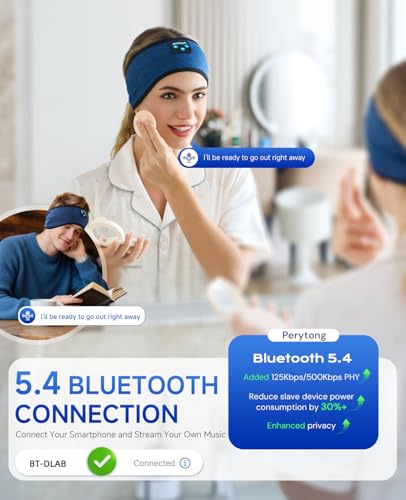Image of Perytong Sleep Headphones Bluetooth 5.4 Headband, Wireless Headphones Earbuds Earphones Sweatproof for Women Men Sports Workout Running Jogging Yoga Cool Gadgets Christmas Unique Gifts