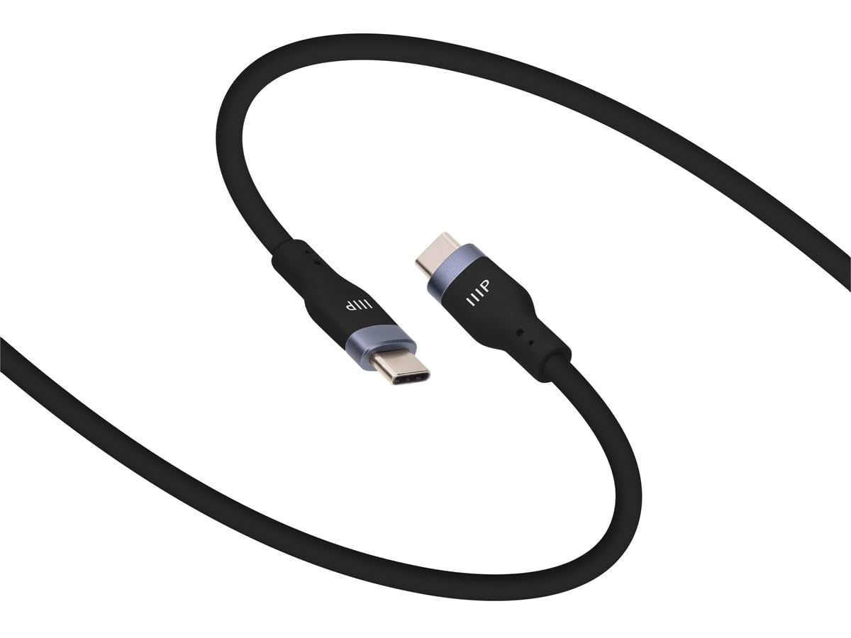 Monoprice USB 2.0 USB-C to USB-C Silicone Cable 3ft Black - Image 3