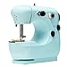Produktbild Bixmox Nähmaschinen Elektronische Nähmaschine Doppelfaden-Design Haushalt Nähen Werkzeug Tragbare Nähmaschine für DIY Haushalt Kleidung Stoff Vorhang (Blau)
