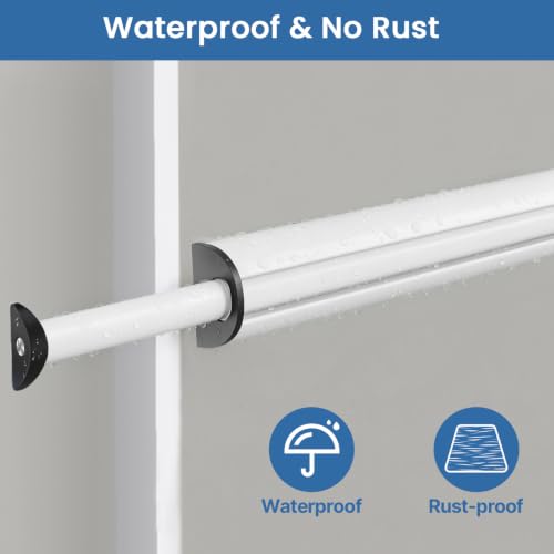 Valet Rod 14-Inch，Tenovel Pull-Out Closet Clothes Closet Hanging Rod, Rust-Free Closet Hanging Clothes Hat Rack Rod (Mounting Screws Included)-White by TENOVEL - Used condition - Image 4