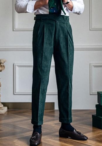 Men's Straight-Leg Signature Velvet Crease Suit Trousers2