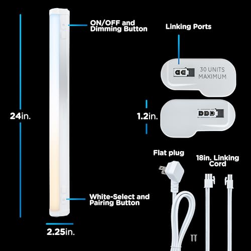 Image of Enbrighten 24 Inch Plug in Under Cabinet Light with 5 Color Temperatures