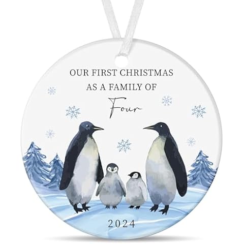Tenare Family of Four Penguin Bauble Cover