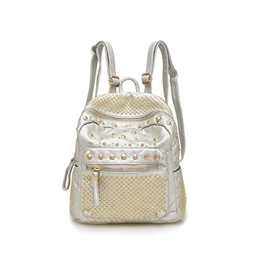 Sac à dos femme cuir souple et rivets pour un style unique version coréenne