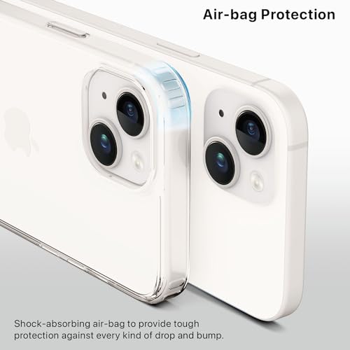 Image of Vaku Luxos Glassy Clear Back Cover Case for iPhone 14 Shockproof Slim Phone Case Scratch Resistant Slim Thin Non-Yellowing Military-Grade Protection Back Cover- Transparent