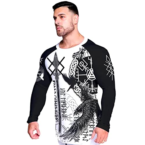 Viking Compression Shirt Long Sleeve Baselayer Skins Rash Guard MMA BJJ Workout Rash Guard Full Size XS-5XL4