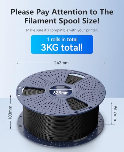 Image of JAYO PLA Filament 1.75mm, 3KG Bulk Pack (6.6lbs), Large Capacity 3D Printer Filament Bundle, High Precision ±0.02mm, No Clog, Easy Printing