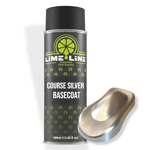 LiME LiNE Premium Automotive Basecoat Aerosol Spray Paint - Fast Drying- Custom Paint, Must Be Clearcoated! (Course Silver)