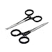 AAProTools Hemostat Forcep Straight + Curved with Black PVC Grip Full Serrated 5
