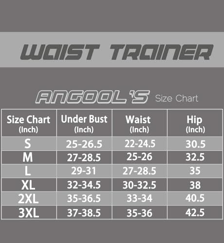 ANGOOL Neopren Waist Trainer for Women,Workout Plus Size Trimmer Belt Sauna Sweat Corset Cincher with Zipper