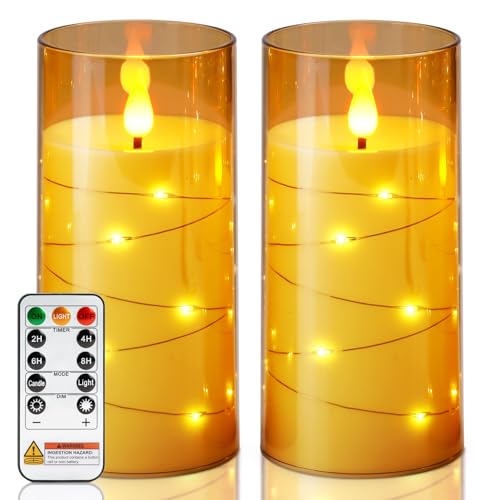 Homemory 3x6 Flameless Candles Flickering LED Pillar Candles with Remote