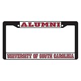 WHITE PLATE FRAME SC GAMECOCKS (31076) Plastic Plate Frame with Vinyl Logos Easy to mount around license plate Show Your Team Support Printed and Assembled in USA