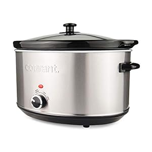 Courant Oval Slow Cooker Crock, with Easy Options 8.5 Quart Dishwasher Safe Pot, Stainless Steel