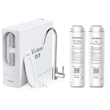 V2-600N Reverse Osmosis Water System, with PCF & RO Replacement Filter, 600GPD RO Water Filtration System, 21 Pure to Drain, NSF/ANSI 372 Certified