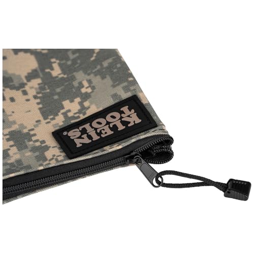 Klein Tools 5139C Zipper Bag, Camouflage Cordura Nylon Tool Pouch with Heavy-Duty Zipper Close, 12.5 x 7-Inch