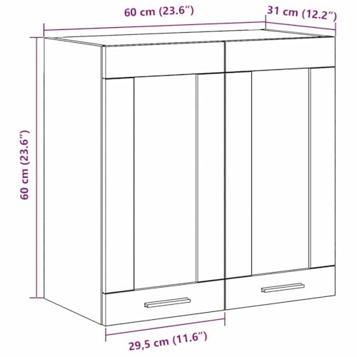 Miniatura 3 de Vidaxl Mueble Colgante Con Estante Roble Negro 60 X 31 X 60 Cm, Amplio Espacio, Muebles De Cocina Modernos, Utilidad Duradera, Diseño Rectangular, Soluciones Inteligentes Para Organización