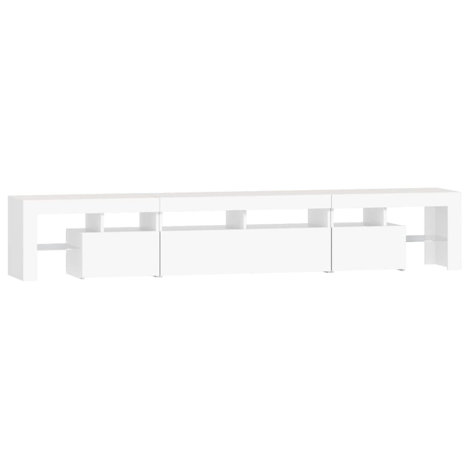 Mueble para TV de 230 cm, Mueble de TV con iluminación LED, Muebles de Salón, Aparador TV Salón, Mueble TV Salon, Diseño Moderno, Elegante, Blanco 230x36,5x40 cm