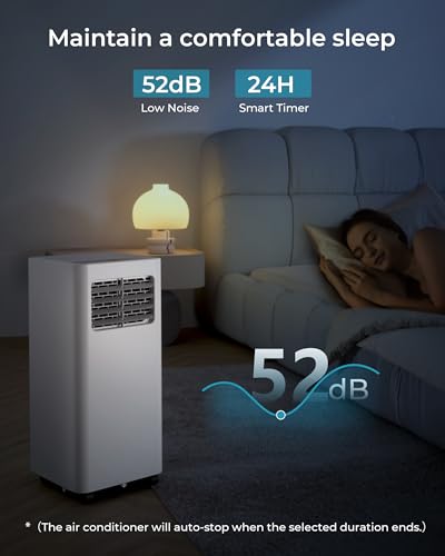 Image of EUHOMY Portable Air Conditioners 8,000 Btu, 3 in 1 Portable Cooling AC with Dehumidifier, Fan, Sleep Modes, AC Unit with Remote Control & 24H Timer for Bedroom, Rooms, Apartments up to 350 Sq.Ft.