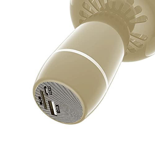 Image of LANDMARK LM BT1087 Chorus Handheld Wireless Singing Mic Multi-Function Bluetooth Karaoke Mic with Microphone Speaker, 6Hrs Playtime, Supports Micro Pin, TF Card & USB for All Smart Phones - Gold