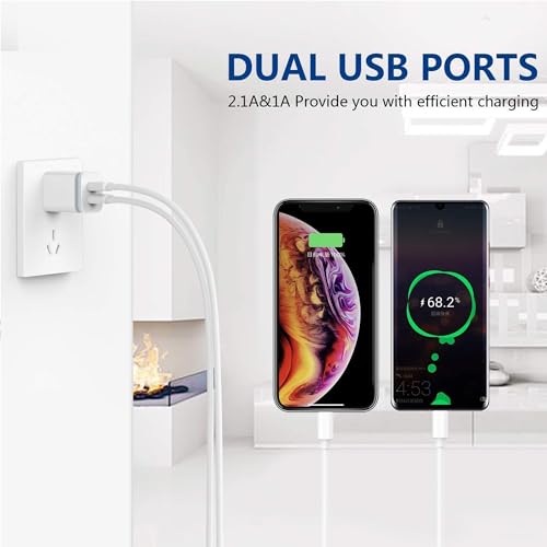 USB Charger Block, 5-Pack Wall Plugs Outlet Charging Adapter Cube Dual Port | USB Wall Charger, 5-Pack 2.1A/5V Dual Port USB Cube Power Adapter Charger Plug Charging Block for iPhone Xs/XR/X, 8/7/6 Plus - image 3