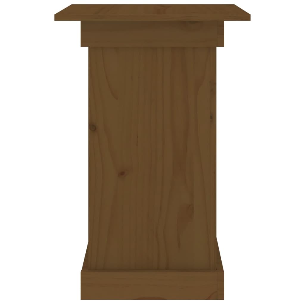 Soporte para flores marrón miel de madera de pino maciza, 40 x 40 x 60 cm, elegante soporte para plantas para flores y decoraciones, ideal para pasillo, terraza, balcón y jardín