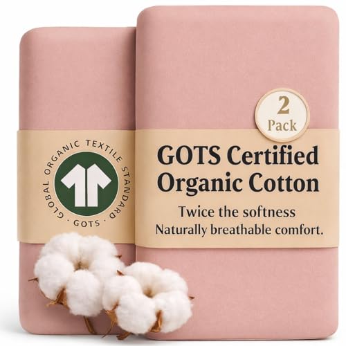 Image of Bunnyjik GOTS Organic Bedside Bassinet Sheets 33x20 and 35x19 Compatible with Maxi COSI Iora, Baby Delight, Ronbei, Koola Baby Bond. Premium Weight Luxury Turkish Cotton - Boy, Girl