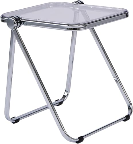 Mesa auxiliar de cristal transparente, moderna mesa auxiliar plegable, mesa auxiliar compacta para sala de estar, dormitorio, guardería y lavandería, elegantes mesas pequeñas