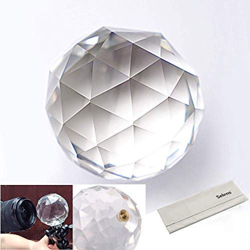 Selens Fotografie Kristall Ball Prisma mit 1/4" Gewindeloch, 60mm Professionelle Optik Kristall Glas Ball, Erstellen Sie Einen Leichten Regenbogeneffekt für Kameraobjektiv, für Fotografen Studio