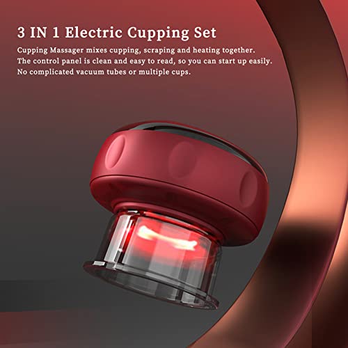 Electric Cupping Set, Electric Gua Sha Massage Cups, New Electric Cupping Device, Cupping Massager, Suitable For Neck, Shoulder And Back Massage, Scraping And Other Purposes (Red) #TOP1