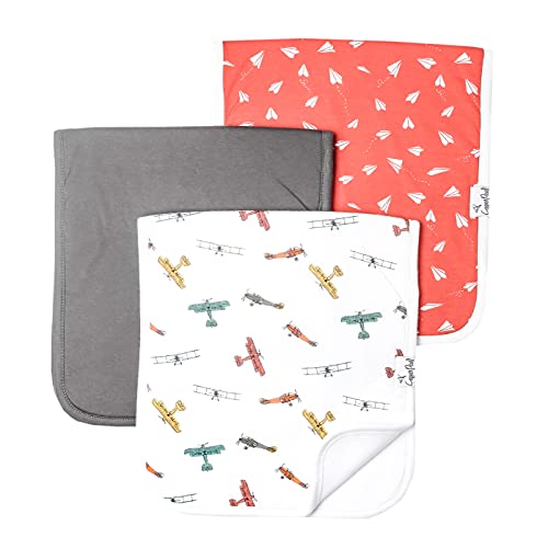 Baby Burp Cloth Large 21''x10'' Size Premium Absorbent Triple Layer 3-Pack Gift Set â€œAceâ€ by Copper Pearl