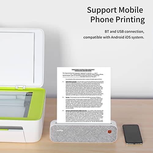 Bisofice PeriPage Mobiler Drucker A4 für Unterwegs, Mini Drucker A4 Thermodrucker Bluetooth USB Portable Mini Printer, Unterstützung 2''/3''/4'' Papierbreite Kompatibel mit Android/iOS/Win/Mac – Bild 5