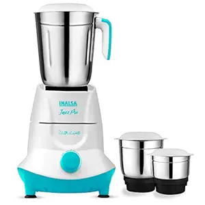 INALSA Mixer Grinder Jazz Pro -550W with 3 Stainless Steel Jars| 30 Min Motor Rating| Robust Nylon Coupler | Overload Protection| ISI Certified| 2 Year Warranty