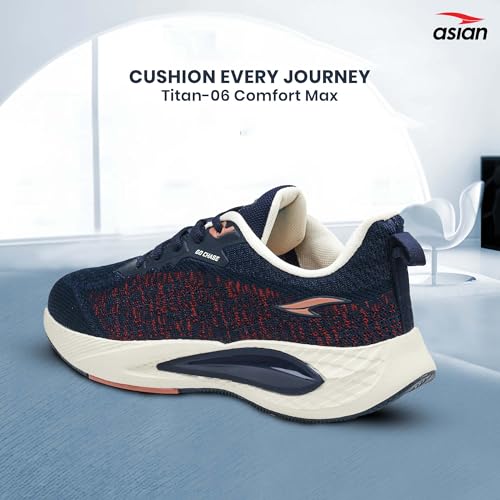 Image of ASIAN Titan-06 Men's Sports Shoes| Lightweight & Breathable Lace-Up Running Shoes | Stylish All-Day Comfort Trainers for Gym, Walking, Casual