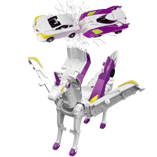 Unicorn Collision Transforming Car Toy, 2-in-1 Magnetic Cars, Ages 3+