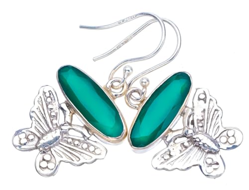 Chrysoprase boucles d'oreilles papillon argent pour sublimer vos tenues d'été
