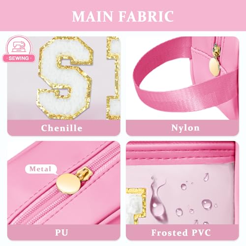 Image of COSHAYSOO Clear Sunscreen Bag Makeup Toiletries Pouch Beach Vacation Essentials Summer Travel Stuff Accessories Personalized Graduation Gifts for Her Women College Teen Girls Teacher Nurse Pink SUN