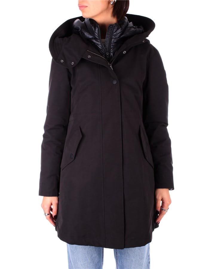  WOOLRICH Giubbotto Donna Nero Long military 3in1 down parka