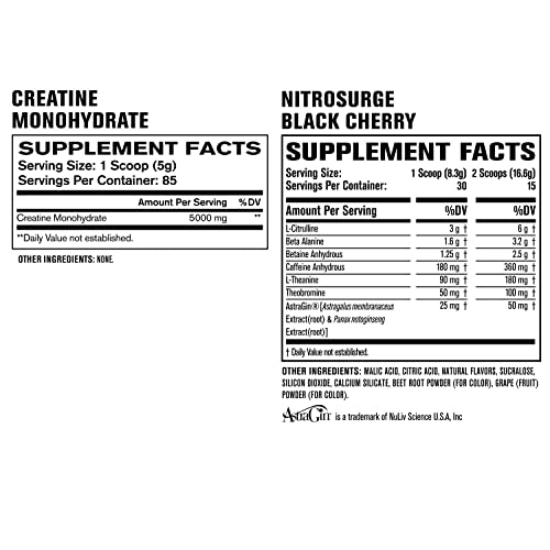 Jacked Factory Nitrosurge Pre-Workout In Black Cherry & Creatine Monohydrate For Men & Women #TOP1